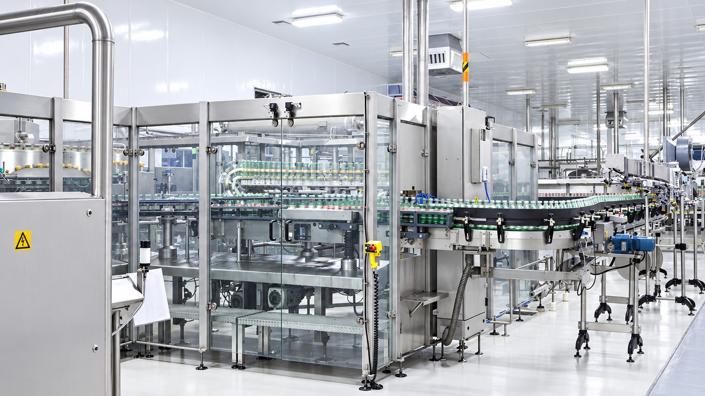 Automated packaging and filling lines in a pharmaceutical production hall