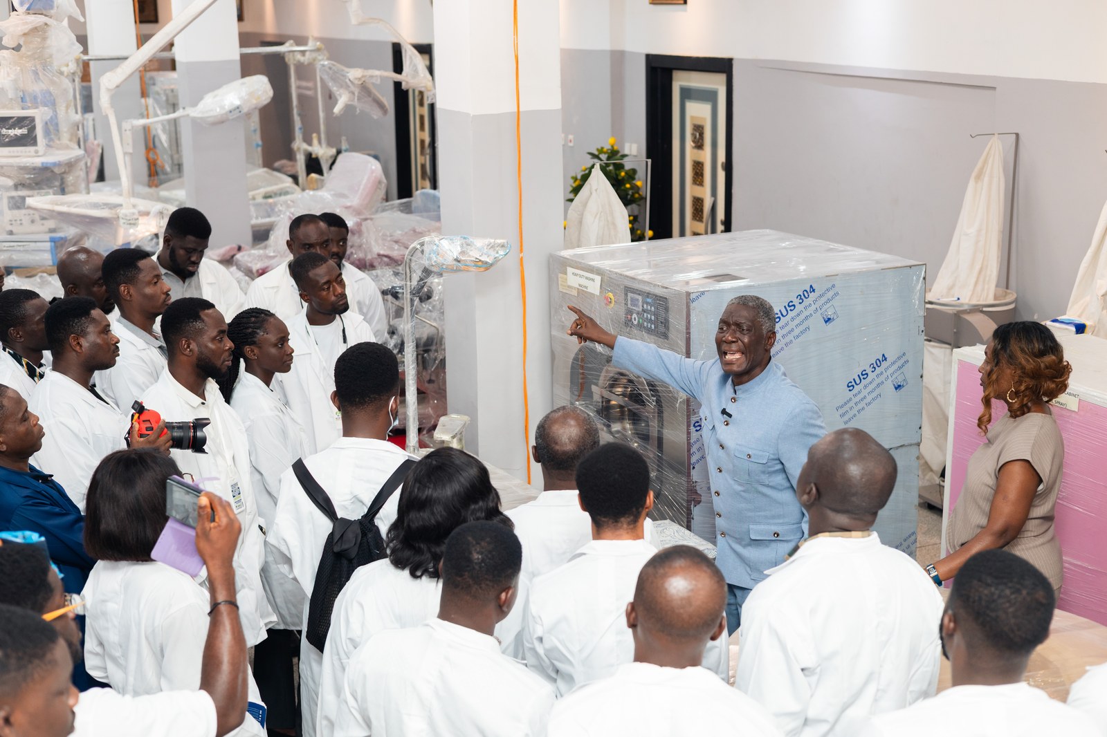 West African biomedical engineers during a training session at Beautiful Creations Limited