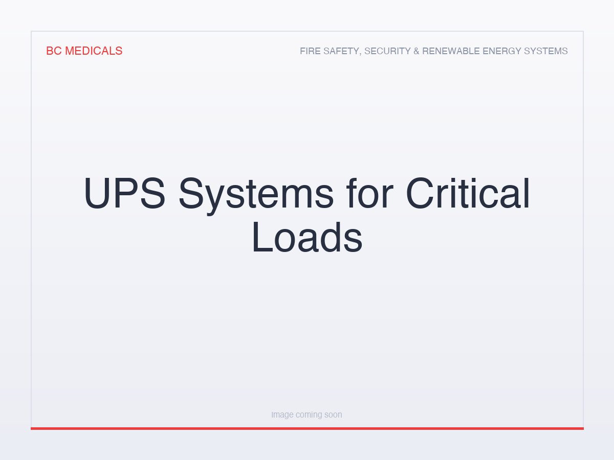 UPS Systems for Critical Loads