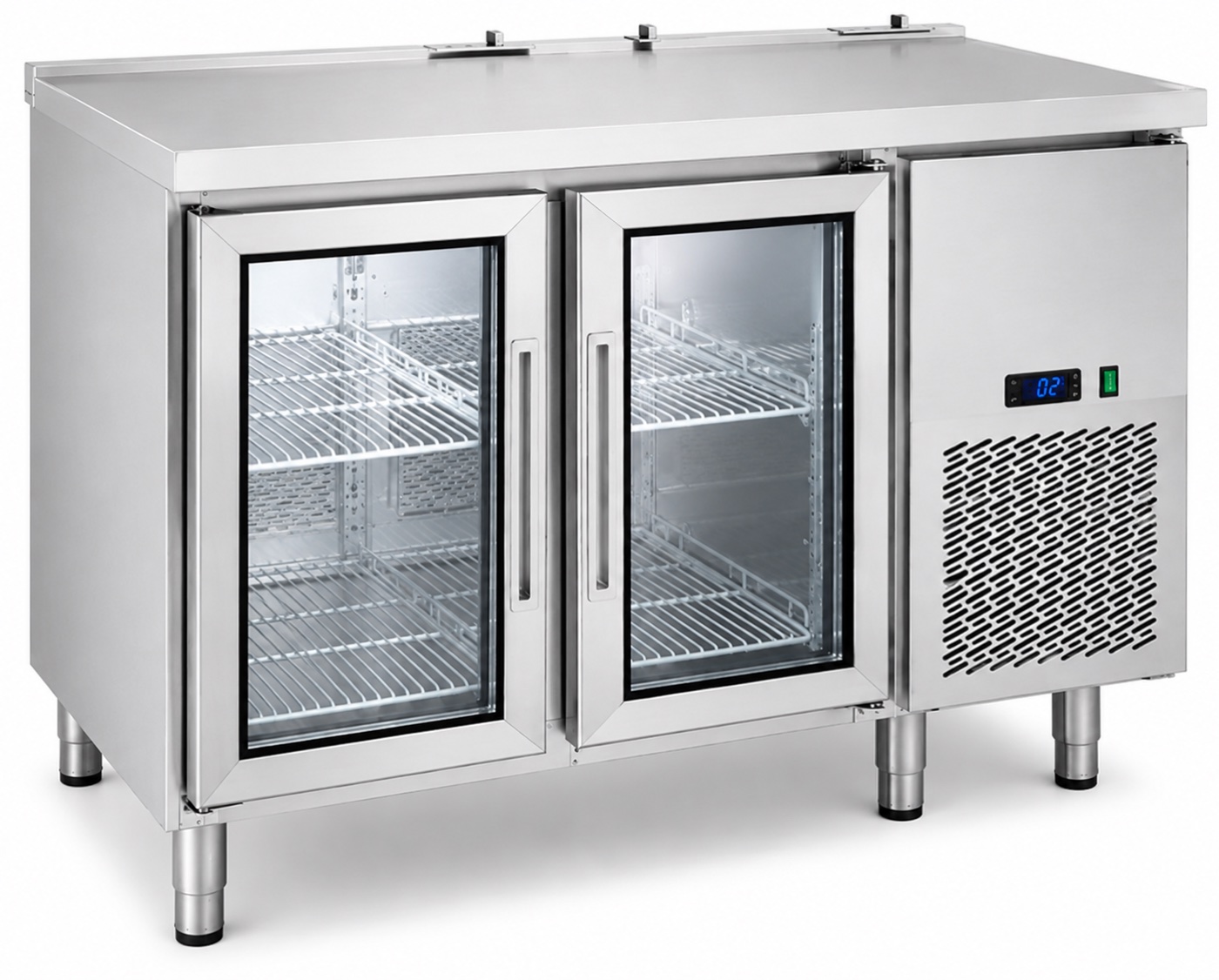 2 Glass Doors Fancooling Undercounter Chiller