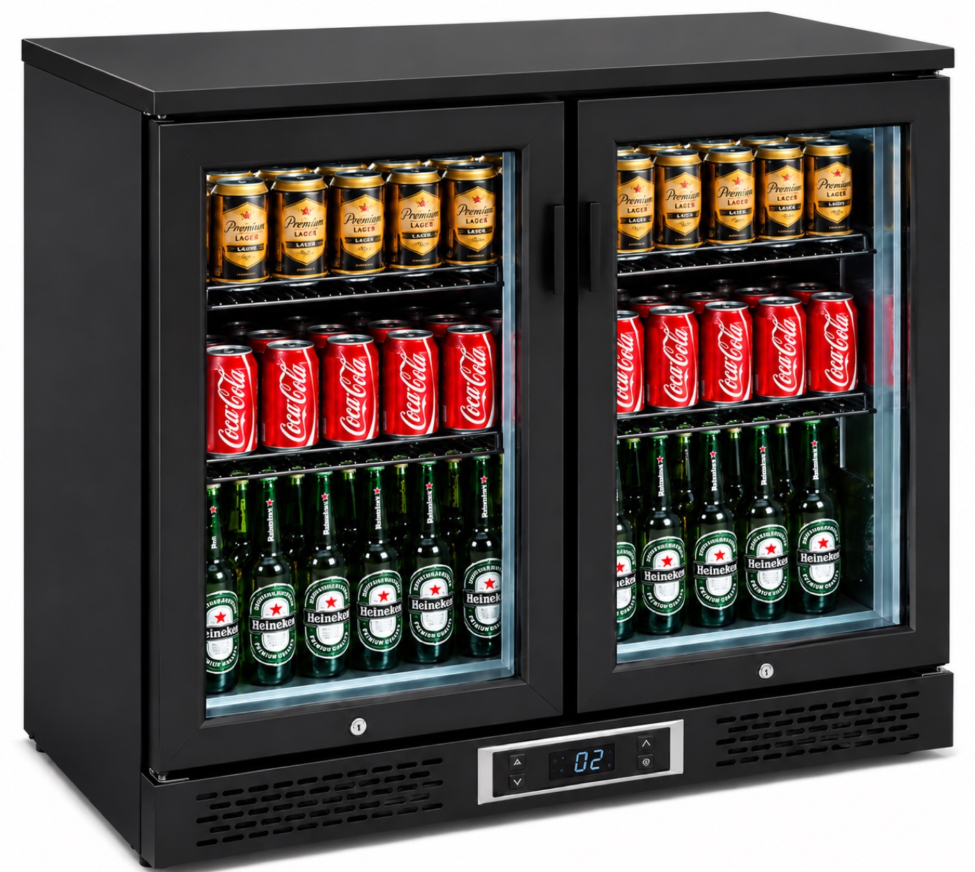 2 Sliding Door Fancooling Bar Refrigerator