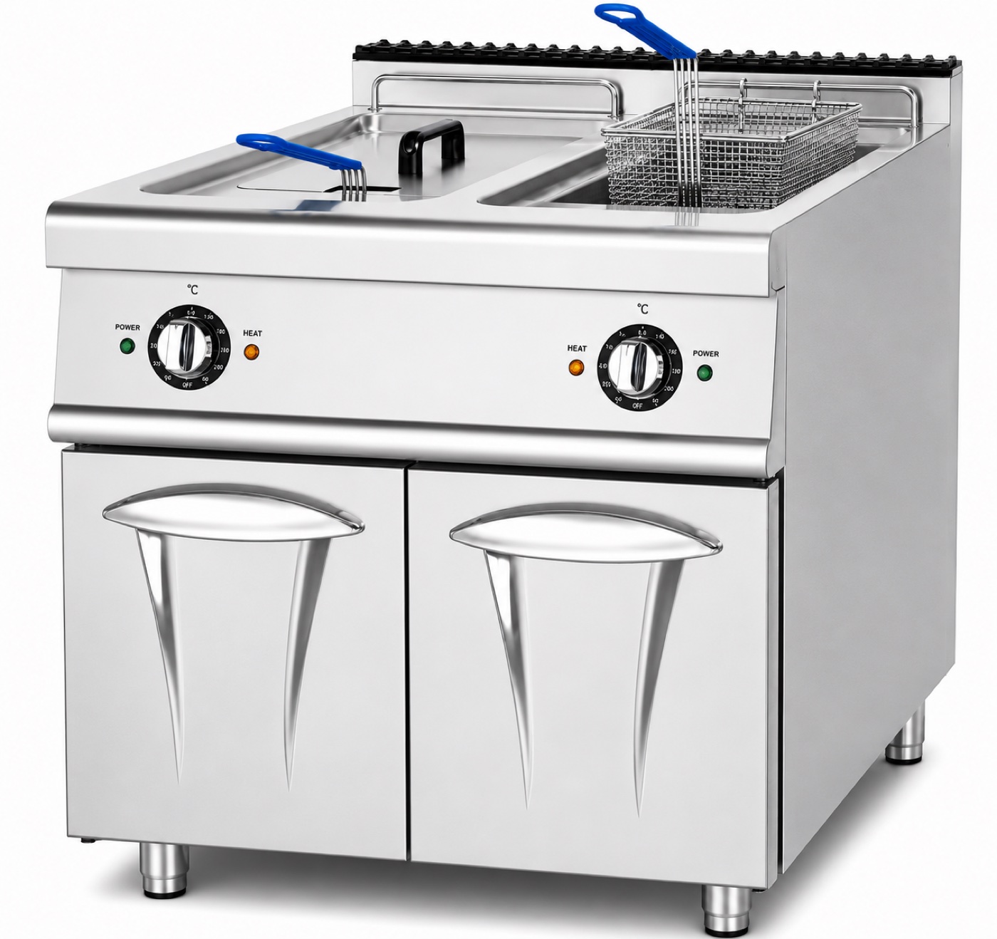 Electric Fryer (2-Tank & 2-Basket) with Cabinet