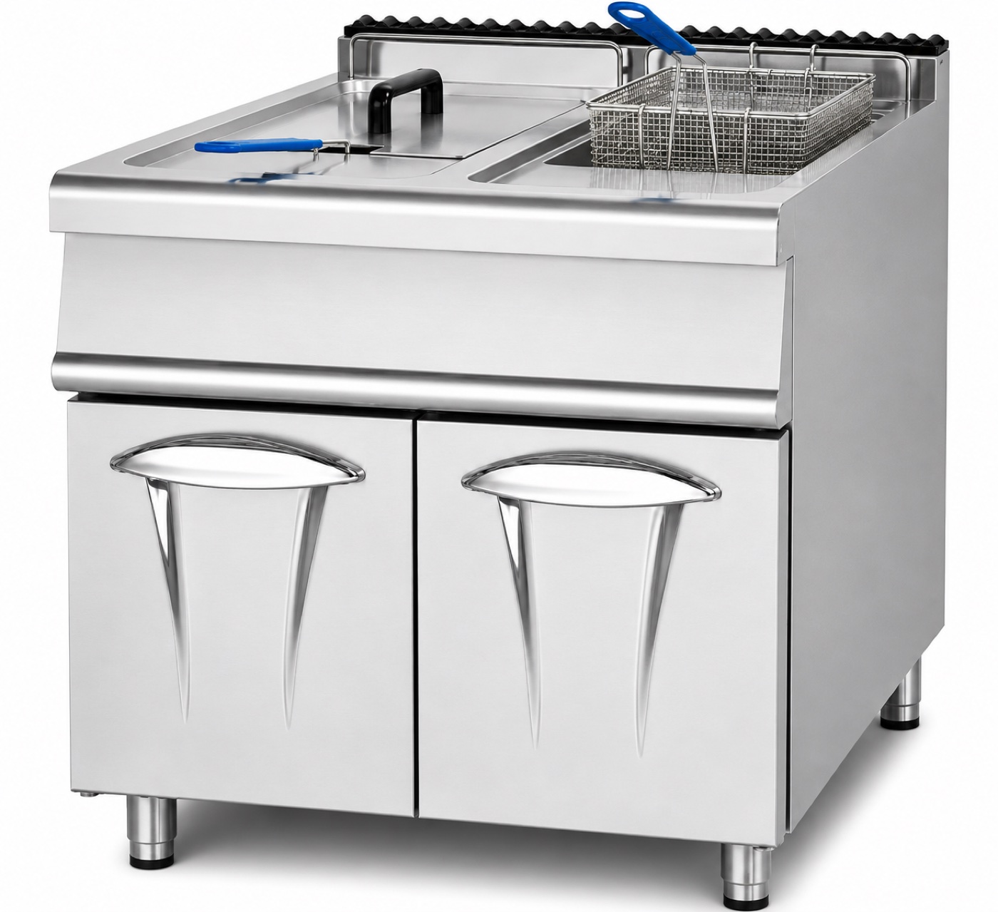Gas Fryer (2-Tank & 2-Basket) with Cabinet